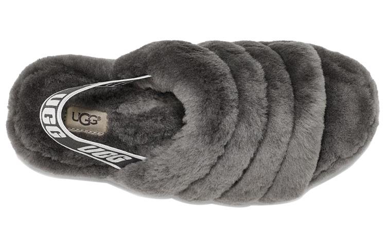 UGG Fluff Yeah Slide Suola Spessa Pantofole Grigie Donna 1095119-CHRC