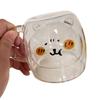 Kawaii 200Ml Double Wall Borosilicate Glass Mug Self Mocking Bear With Handle Coffee Juice Cup For Home School Students Family