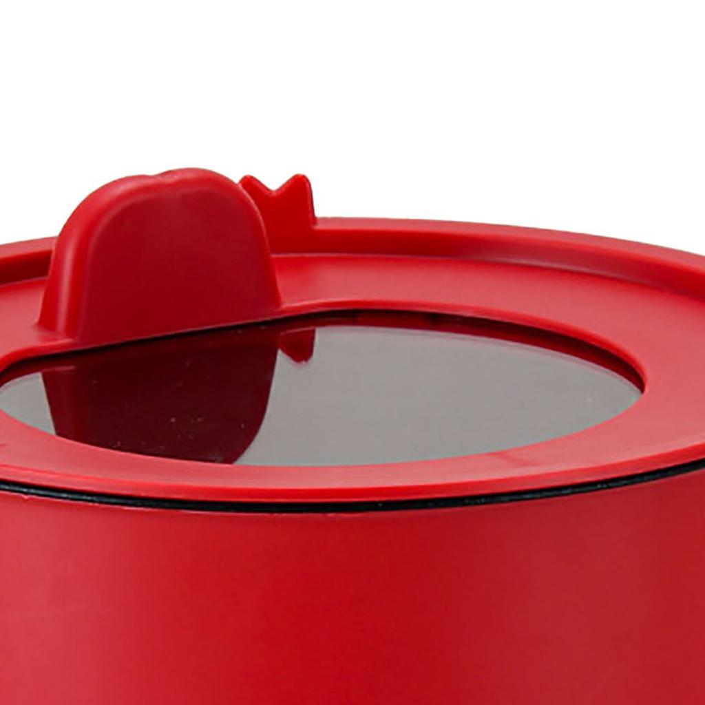 Electric Cooking Pot Quick Heating Mini Electric Cooker with Foldable Handle for Home Kitchen Red
