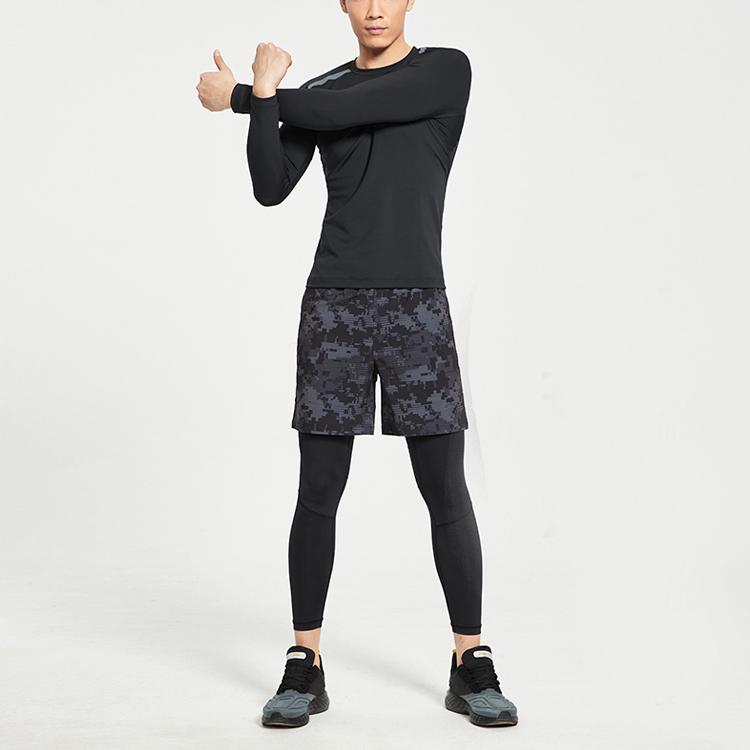 Li-Ning Training Series Tight-Fitting Long Sleeve Fitness Shirt Men Tops Standard-Black AUDQ015-1
