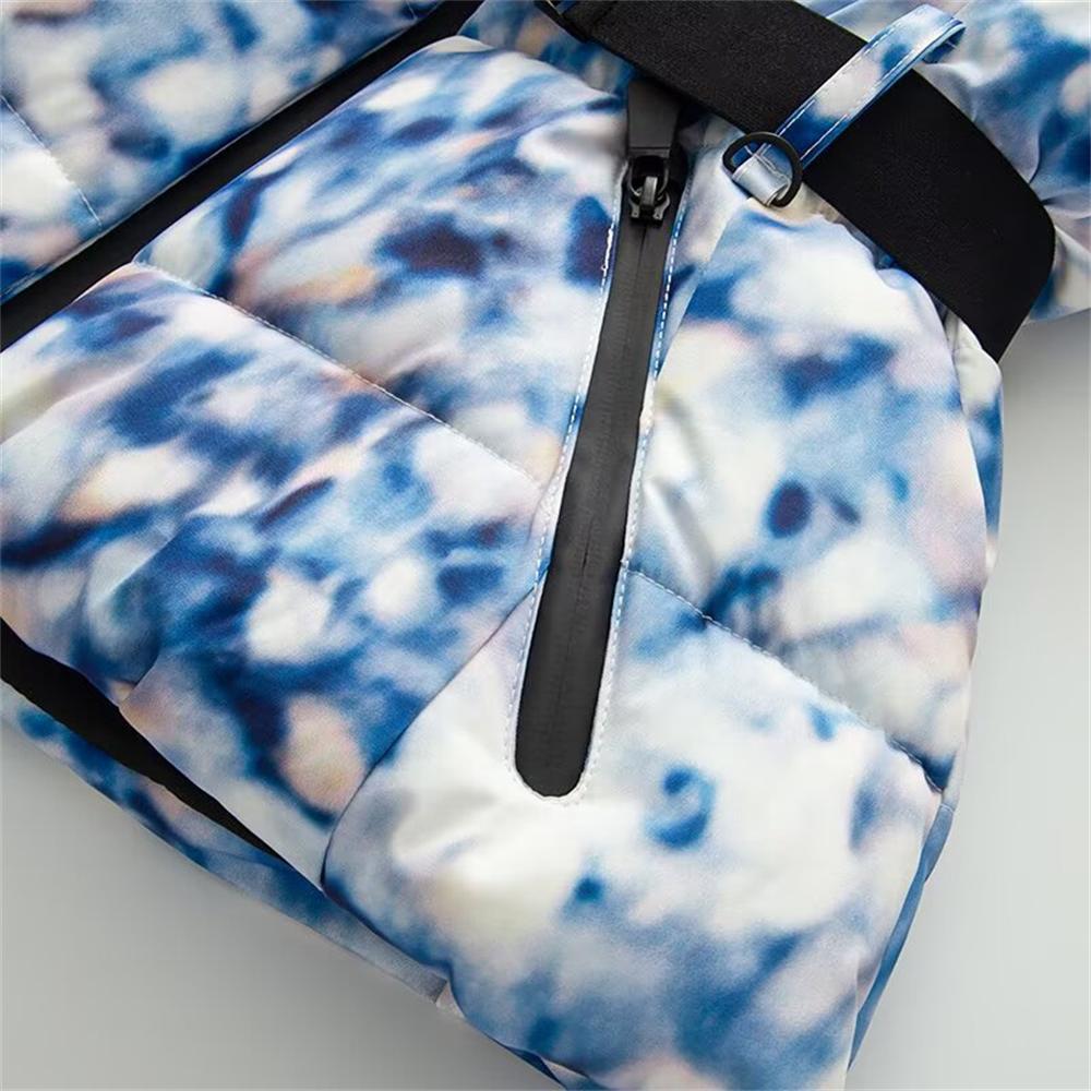 Women's Ski Series Multi-color Waterproof Cold-proof Waist Warm Hooded Cotton Jacket Fashion Jacket