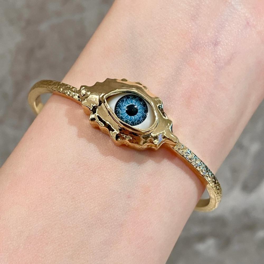 

Серебряный Преувеличенный Открытый Браслет Металлический Геометрический Манжет Браслеты Глаз Демона Браслеты Украшение золотой