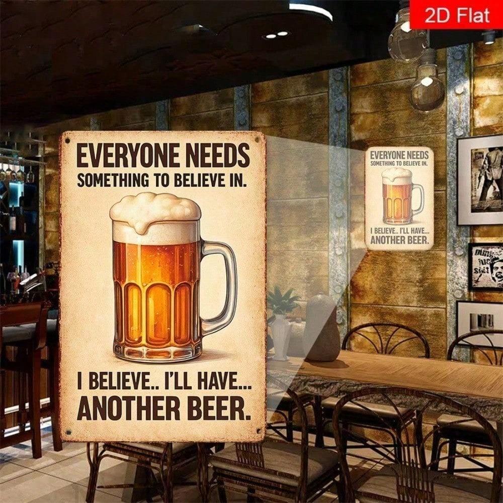 Vintage 2D Metal Beer Sign 8x12 Funny Bar Man Cave Decor Rustic Pub Wall Art