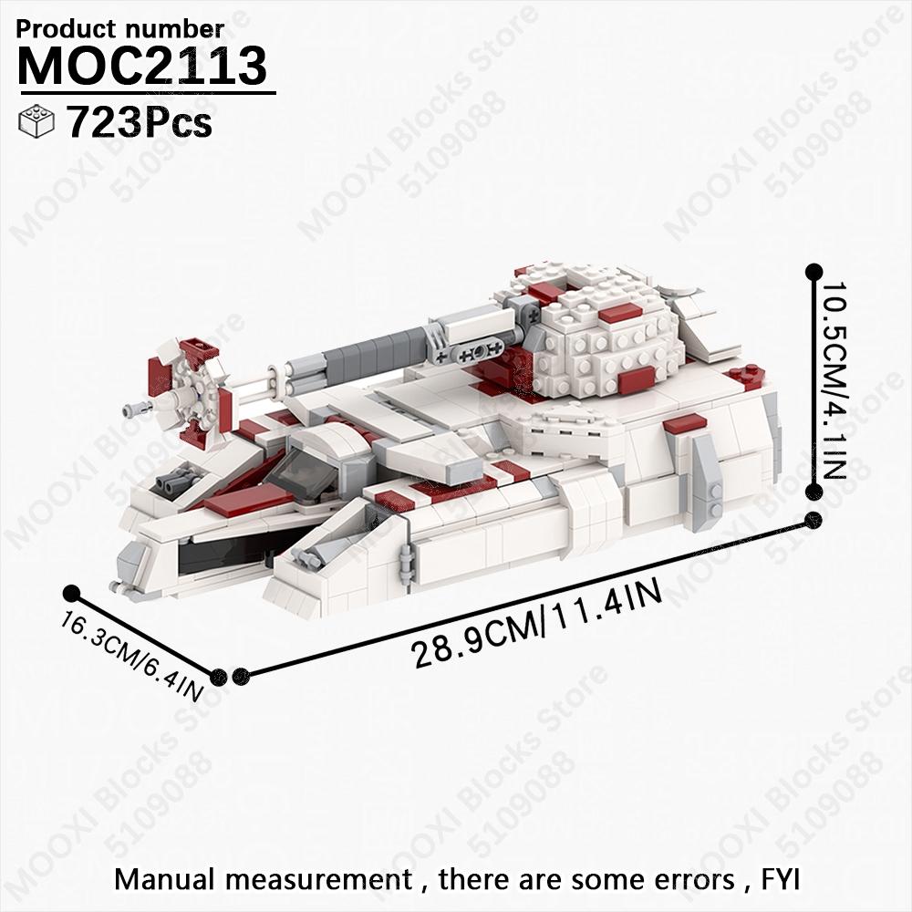 MOOXI Star Wars Mech Veicolo Cannone Carro Armato Armi Nave da Trasporto Soldati Modello Mattoncini Fai da Te Blocchi da Costruzione Assemblati Giocattolo per Bambini