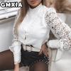 GMXIA Women's Fashion Casual Leisure Solid Color Print Long Sleeve Blouses & Shirts