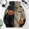 Kids Casual Hooded Sweatshirt with Halloween Print Pullover for Daily Wear