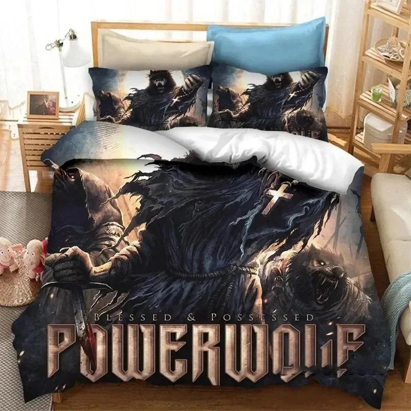 3D Print Powerwolf Band Bedding Set Duvet Cover Bed Set Quilt Cover Pillowcase Comforter King Queen Size Boys Adult Bedding Set