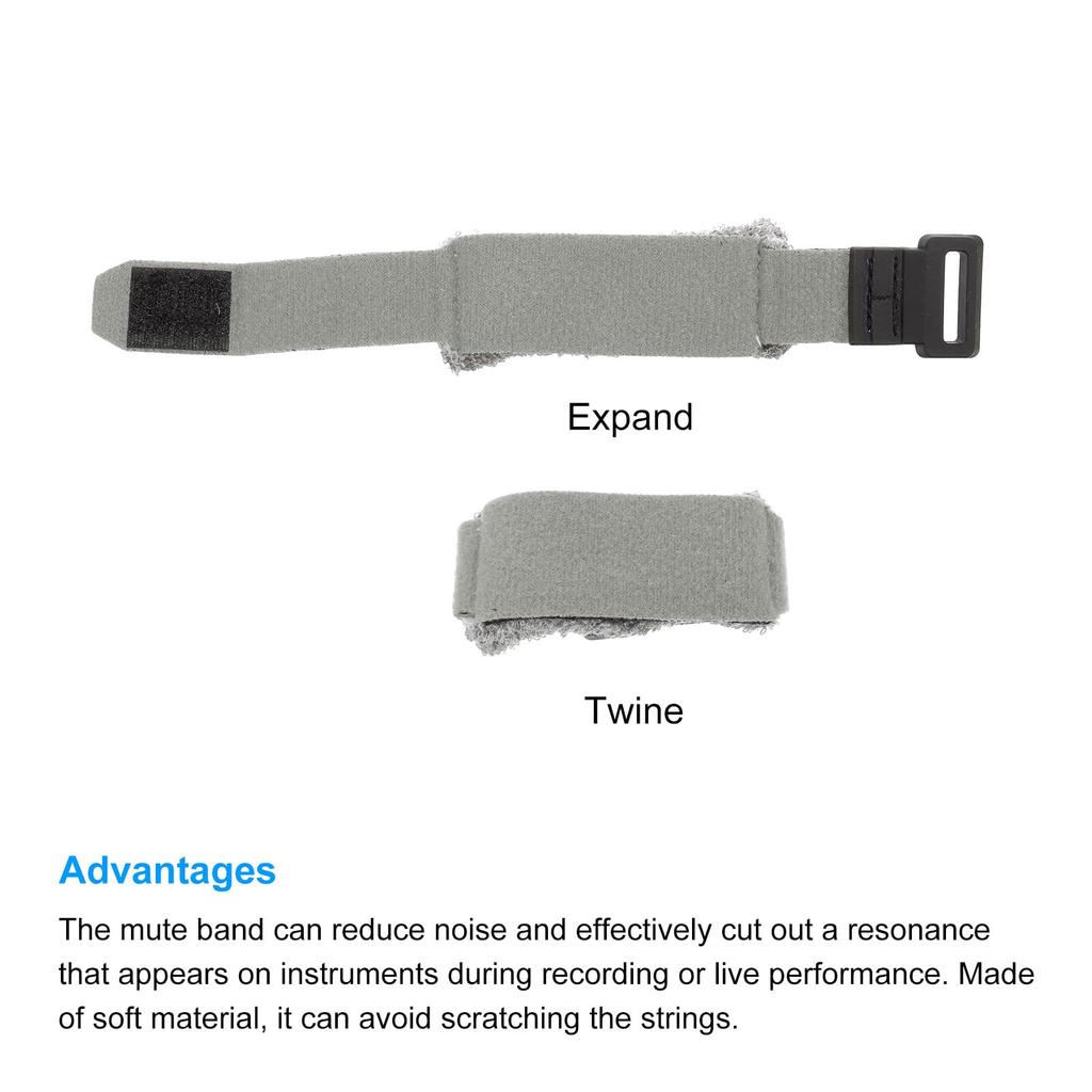 uxcell Guitar Mute Wrap 180mm x 25mm Noise Reducer for and Gray Band, Guitar, Bass, Ukulele,