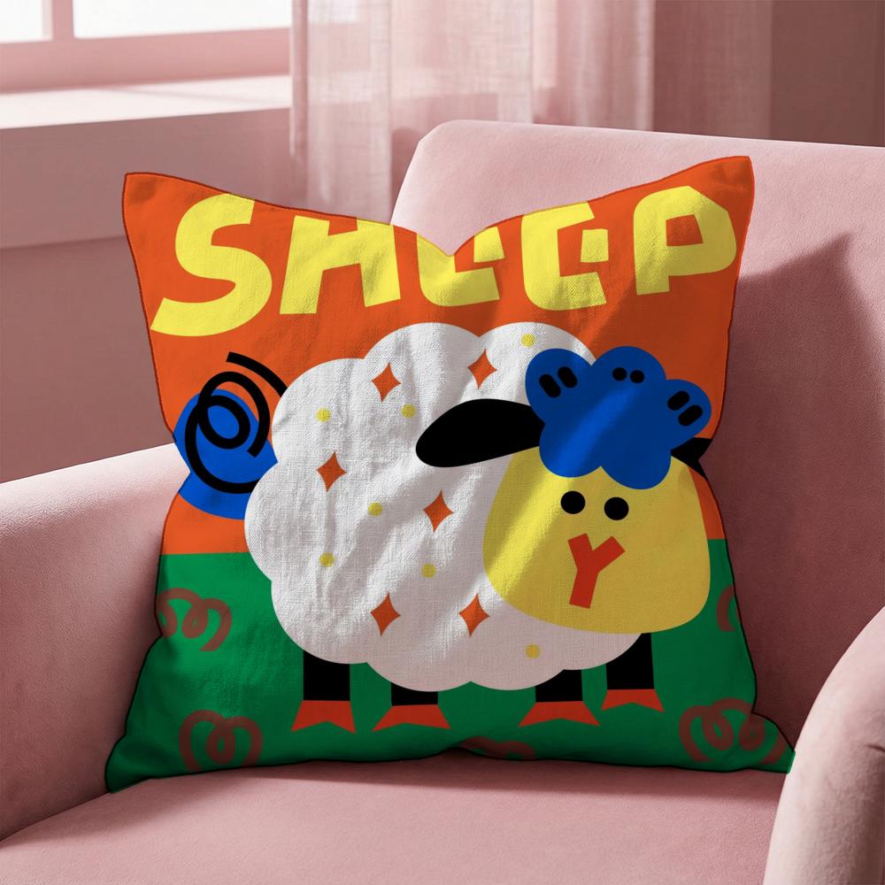 Chinese Zodiac Print Cushion Cover Multi-Scene Pillow Cover for Home & Car - Reversible, Soft & Durable for Daily Use