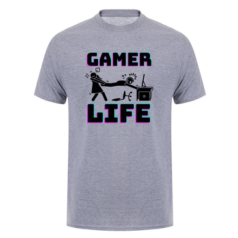 Gamer Life T Shirt Funny Video Game Player Gaming Lifestyle Computer Console Cotton Tshirts Tee Da366