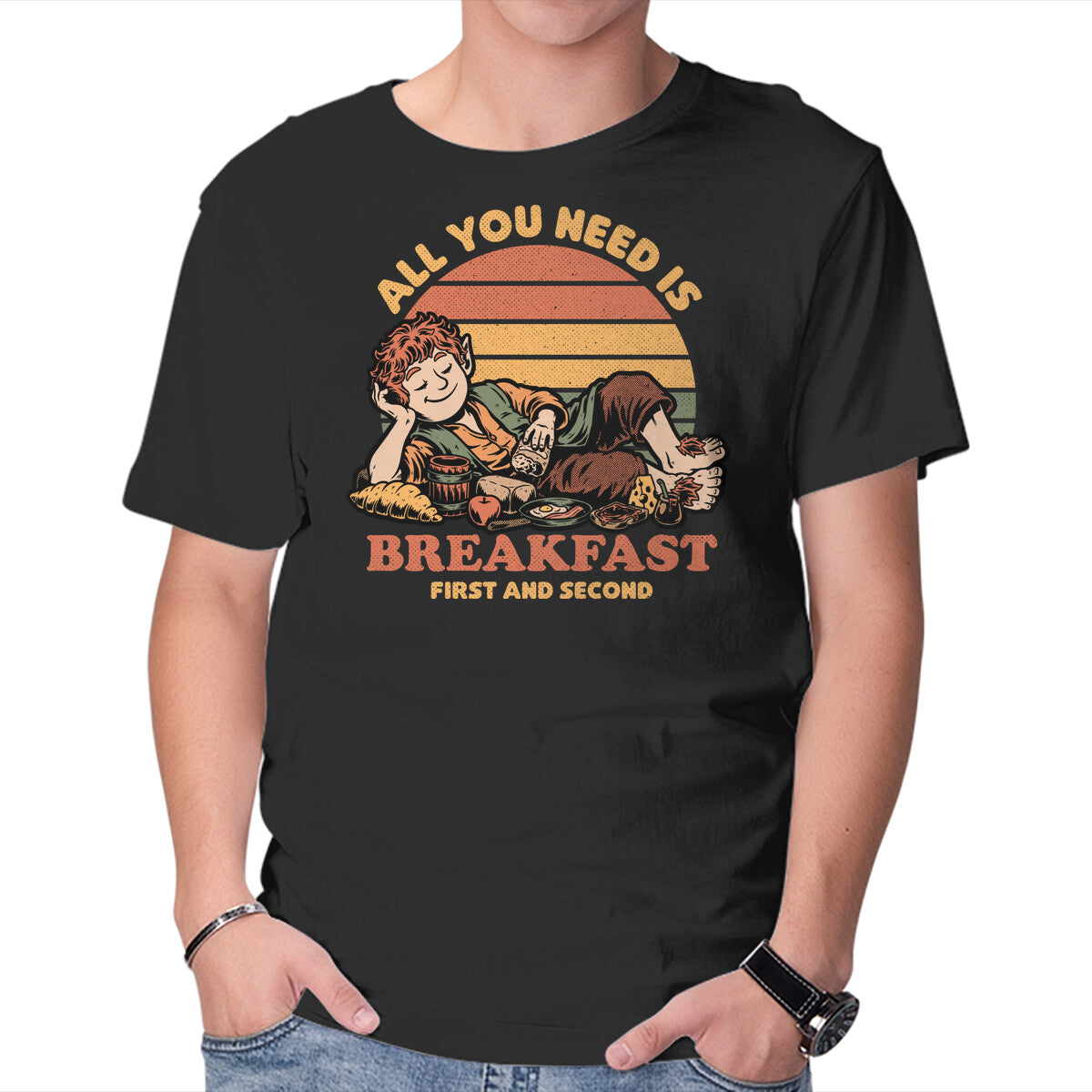 Unisex Crew Neck T-Shirt Breakfast Food Movie Graphic Short Sleeve Casual Tee XXXXL