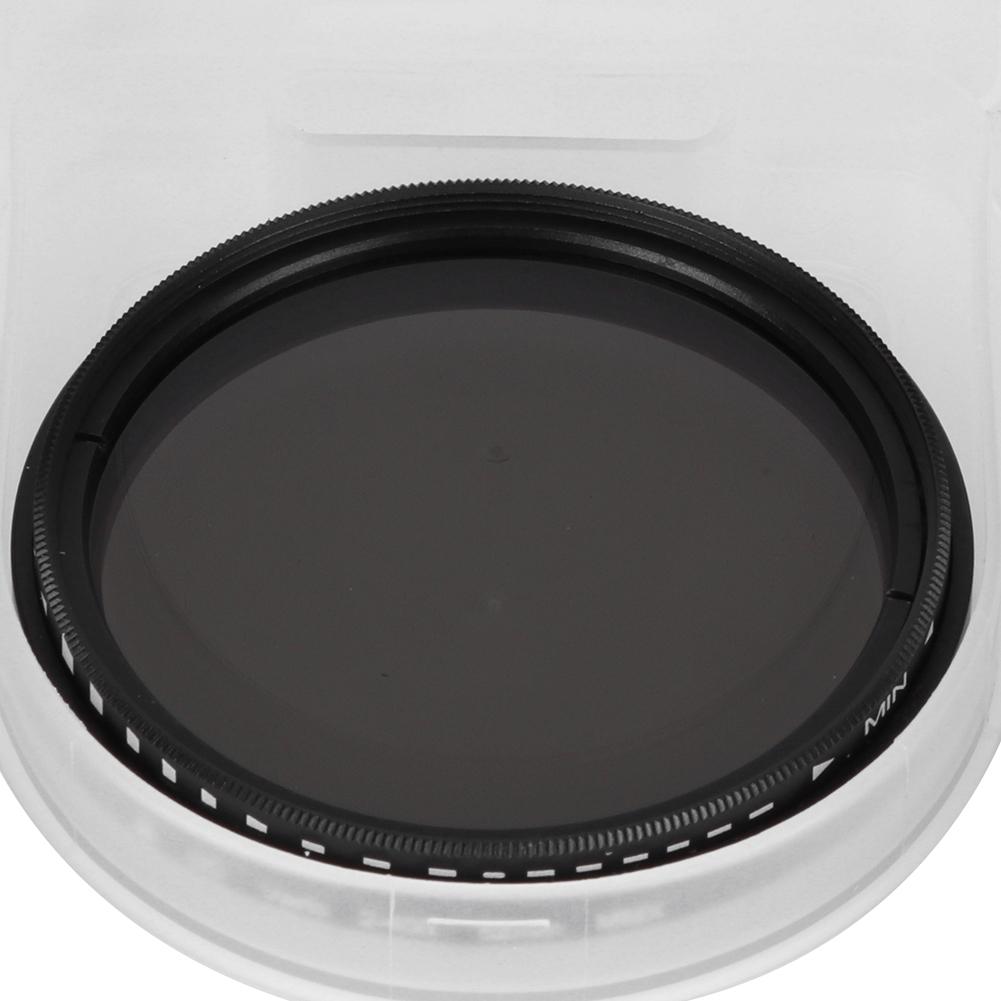 Junestar 52MM Neutral Density Lens ND Filter ND2‑ND400 Adjustable for SLR Mirrorless Camera Lens