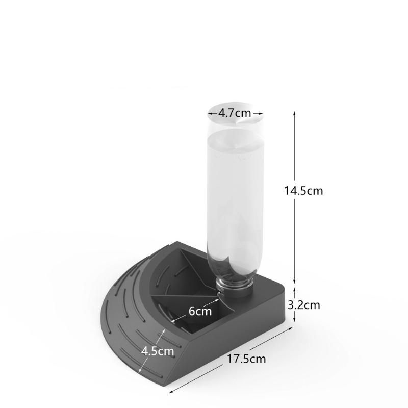 2-in-1 Automatischer Reptilienfutterautomat Eidechsen Wassernapf Eckschale mit Wasserflasche für Haustier Schildkröte Bartagame Leopardgecko Eidechse