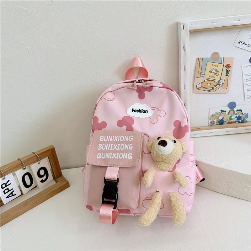 Adorable Cartoon Bear Backpack For Kids Stylish And Lightweight Oxford Cloth School Bag