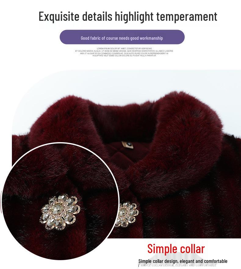 Faux Fur Coat for Women: Grandma Style, Thickened Winter Wear, Mink Velvet for Middle-Aged and Elderly