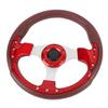 13in Universal Racing Steering Wheel Shockproof PU Leather Sport Style Steering Wheel for Vehicle with 6 Hole Hub