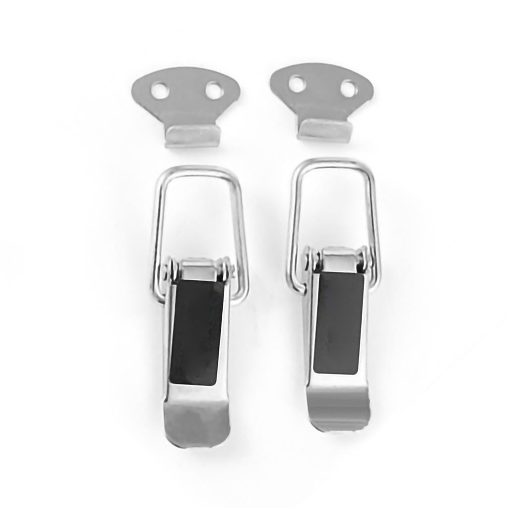 Pair Car Bumpers Trunk Hatch Lid Quick Release Fasteners Hook Lock Clips Auto Truck Exterior AccessoriesSilver Plating S