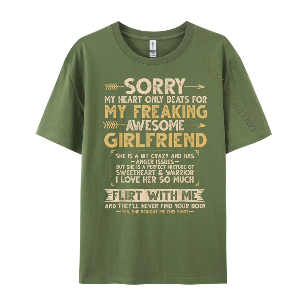 I Love My Freaking Awesome Girlfriend Shes a Bit Crazy Funny Graphic Shirts Men Mens Shirt Figures