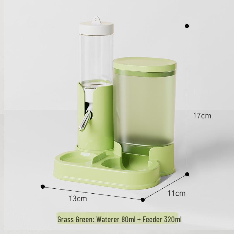 Golden Bear Hamster Feeder & Waterer: 2-in-1 Automatic Food Bowl & Water Bottle зелёный