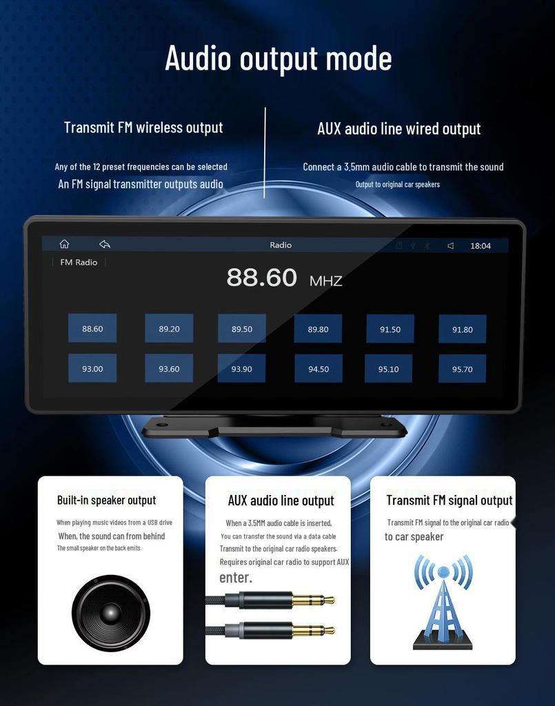 10.26-Inch Portable Car MP5 Player with Multifunctional Carplay and Navigation