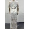 Women's Elegant V-neck Short-sleeved Lace Bride Long Dress Long Dress Wedding Bridesmaid Party Dress