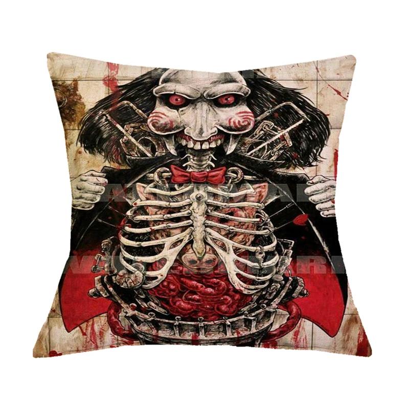 Home Decor Halloween Horror Movie Killer Print Cushion Cover Halloween Decor Car Seat Pillow Cover 45x45cm Funda de almohada