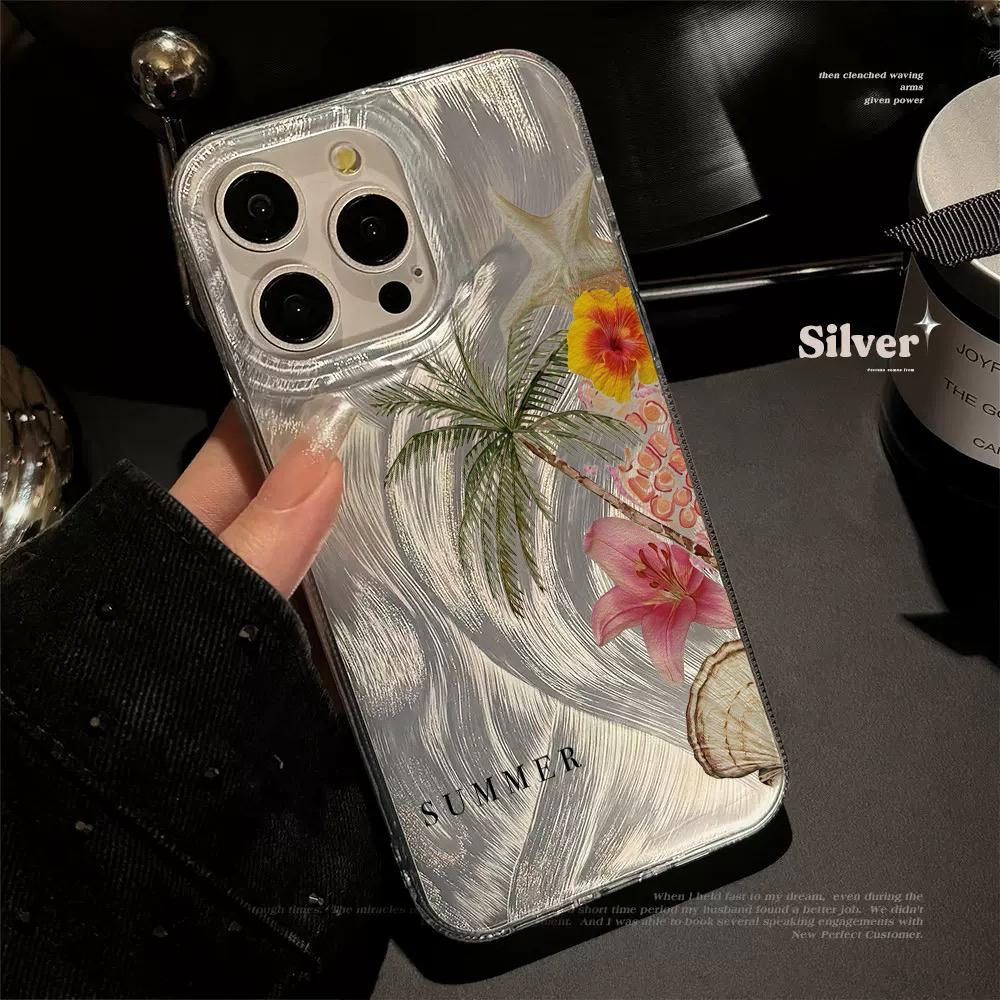 

Чехол для телефона с рисунком кокосовых пальм на пляже Для iPhone 17 Pro 15 16 14 13 12 11 Pro Max 17e 16e 8 7 Plus XS X Sliver Мягкий защитный чехол от падения iPhone 11 Pro