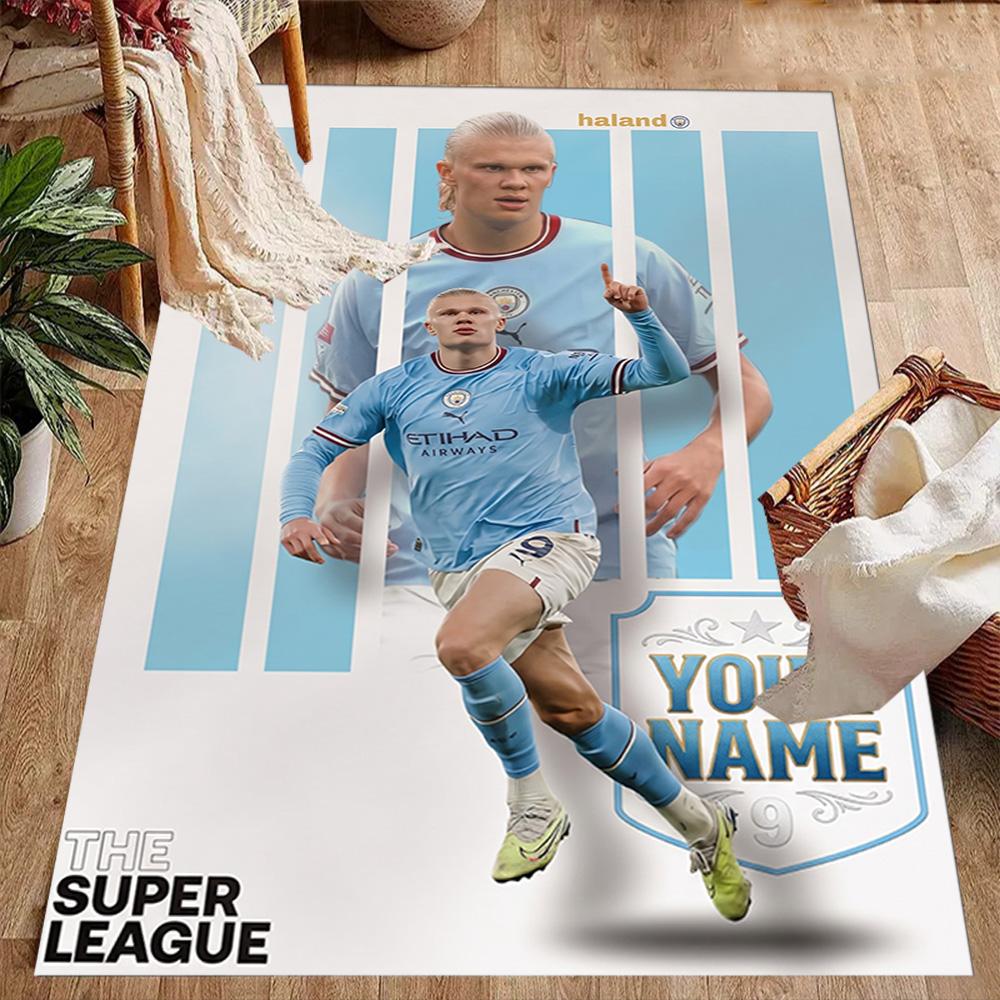 Haaland (130) Customize Your Name Area Rug Suitable for Playrooms Entryway Study Room Outdoor Anti-slip Rug Decorate Offices Wedding Party Gift