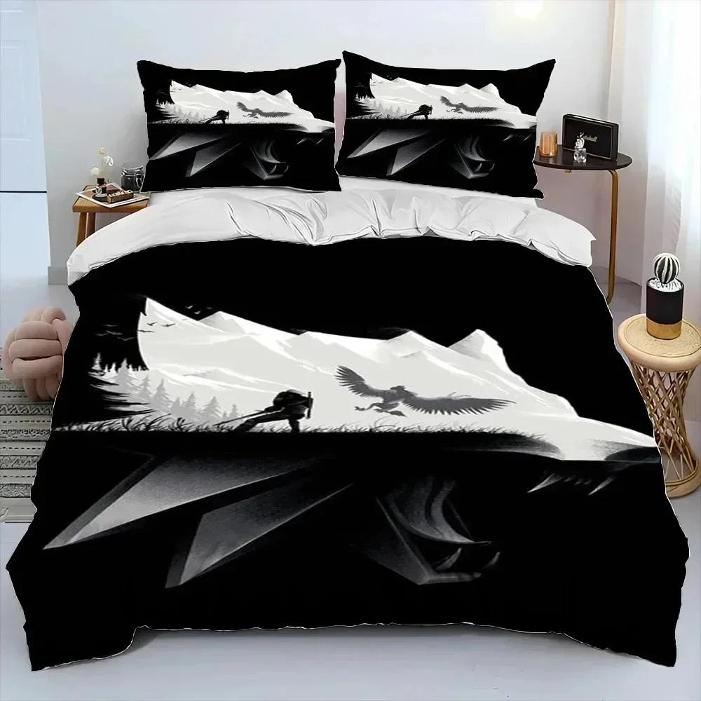 3D The W-Witcher Game cartoon Comfortable Duvet Quilt Cover Pillowcase Bedding Set Children Bedroom Decoration Home Textile