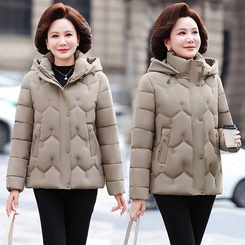 Women’s Short Hooded Windproof Thicken Warm Winter Jacket Gift for Mom