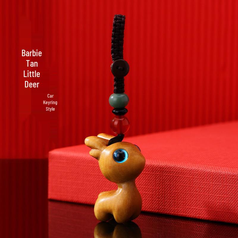 Safe Journey Deer Car Keyring Pendant: High-End Key Chain Lanyard for Men and Women