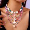 Bohemian Handmade Braided Beaded Seashell Starfish Pendant Clavicle Chain Necklace Women Beach Vacation Jewelry Accessories