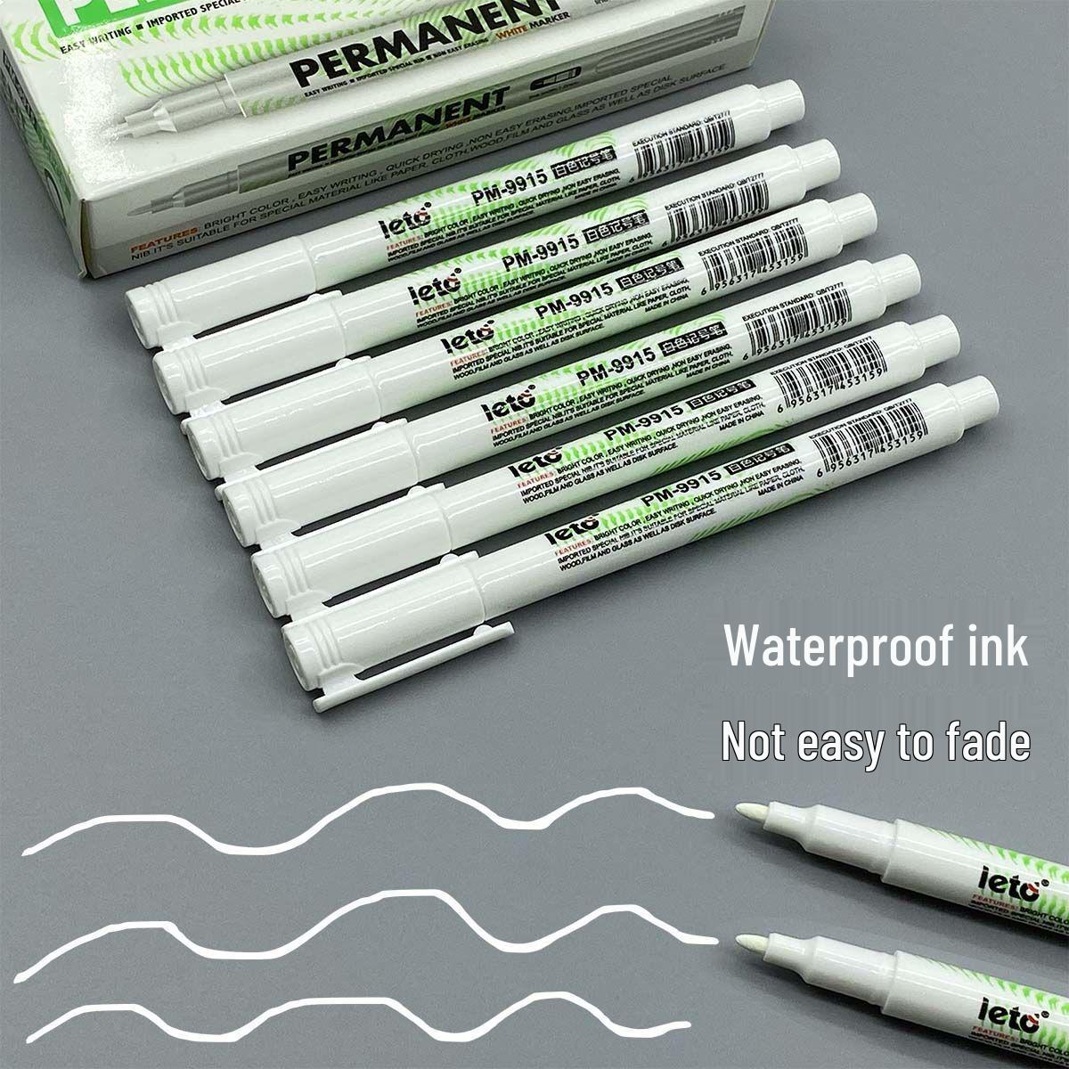 

50 Fine Tip White Waterproof Tire Paint Pens - Quick-Drying & Non-Fading.