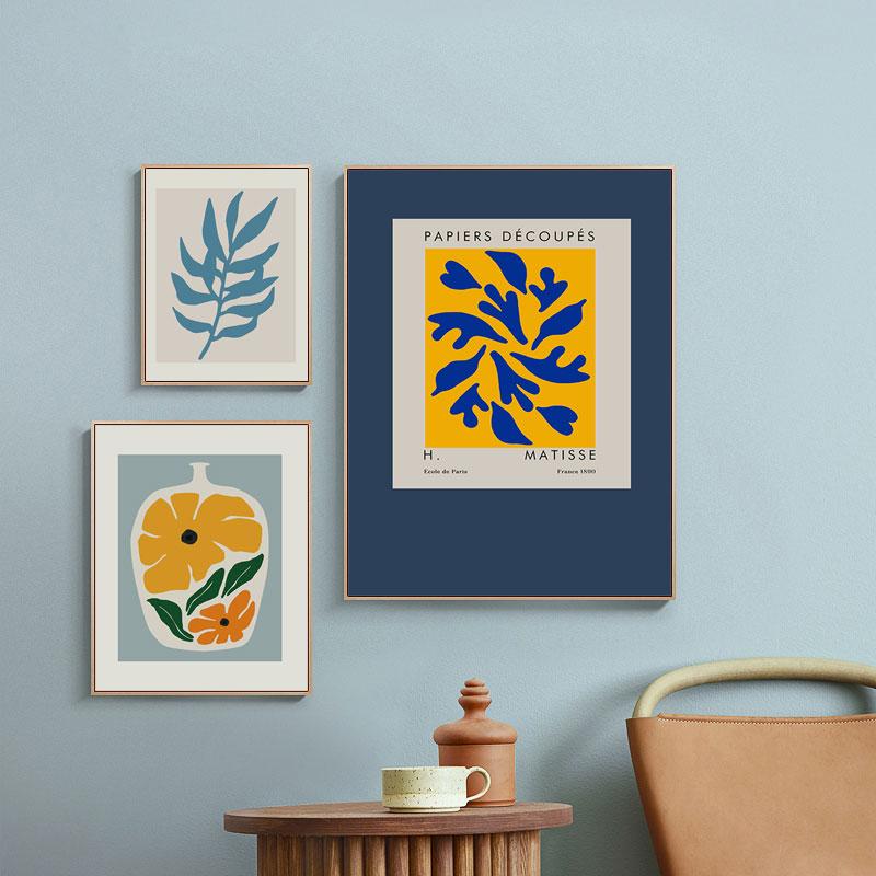 Henri Matisse Abstract Canvas Art Posters Nordic Vase Flower Decoration Paintings Print Picture for Living Room Blue Home Decor