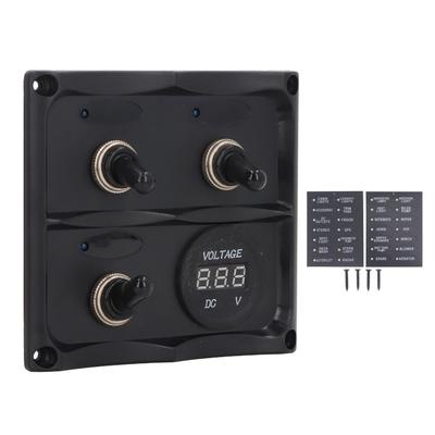Rocker Switch Panel 3 Gang LED Waterproof DC12V?24V with Display Fuse Box for Boat Marine