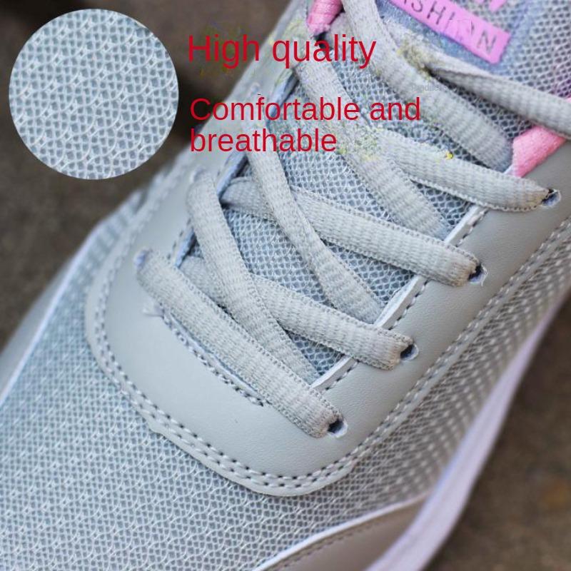 Prodyšná síťovina Dámská běžecká obuv Lehká měkká podešev Boty pro volný čas Plochá vycházková obuv
