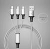 Nylon Braided 3-in-1 Charging Cable for Huawei & Apple with Laser Engraved Logo - Ideal Promotional Gift