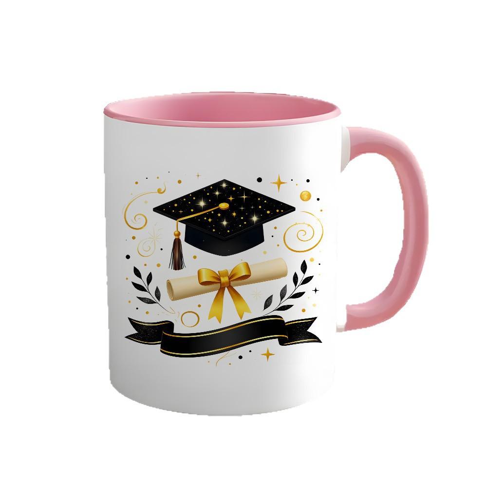 Multi-color graduation season ceramic cup creative gift mug large capacity coffee water cup