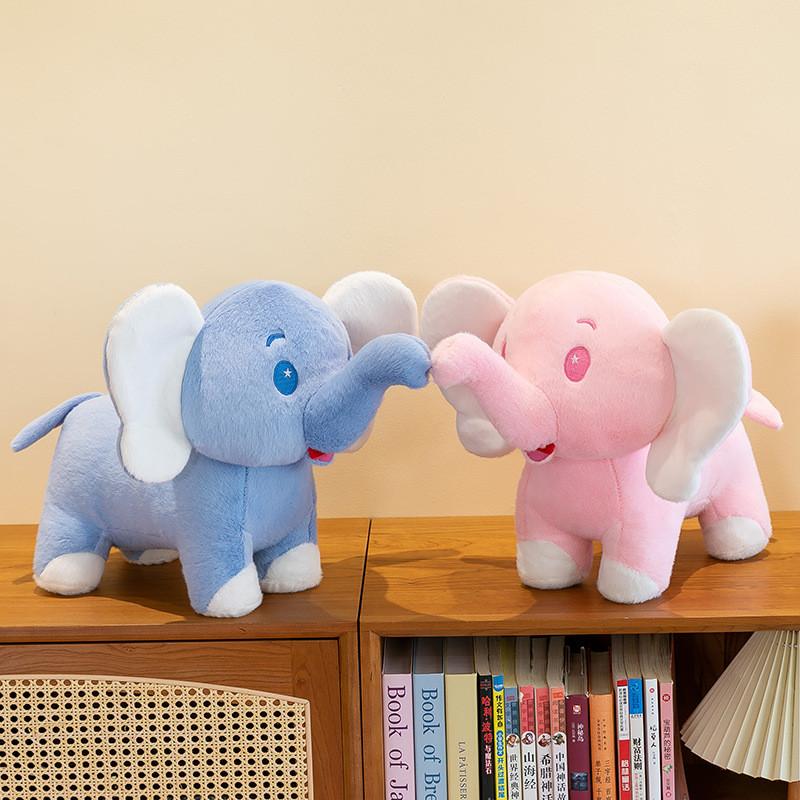 Adorable Lucky Plush Elephant Doll In Soft Blue And Pink Colors Perfect For Kids And Birthday Gifts