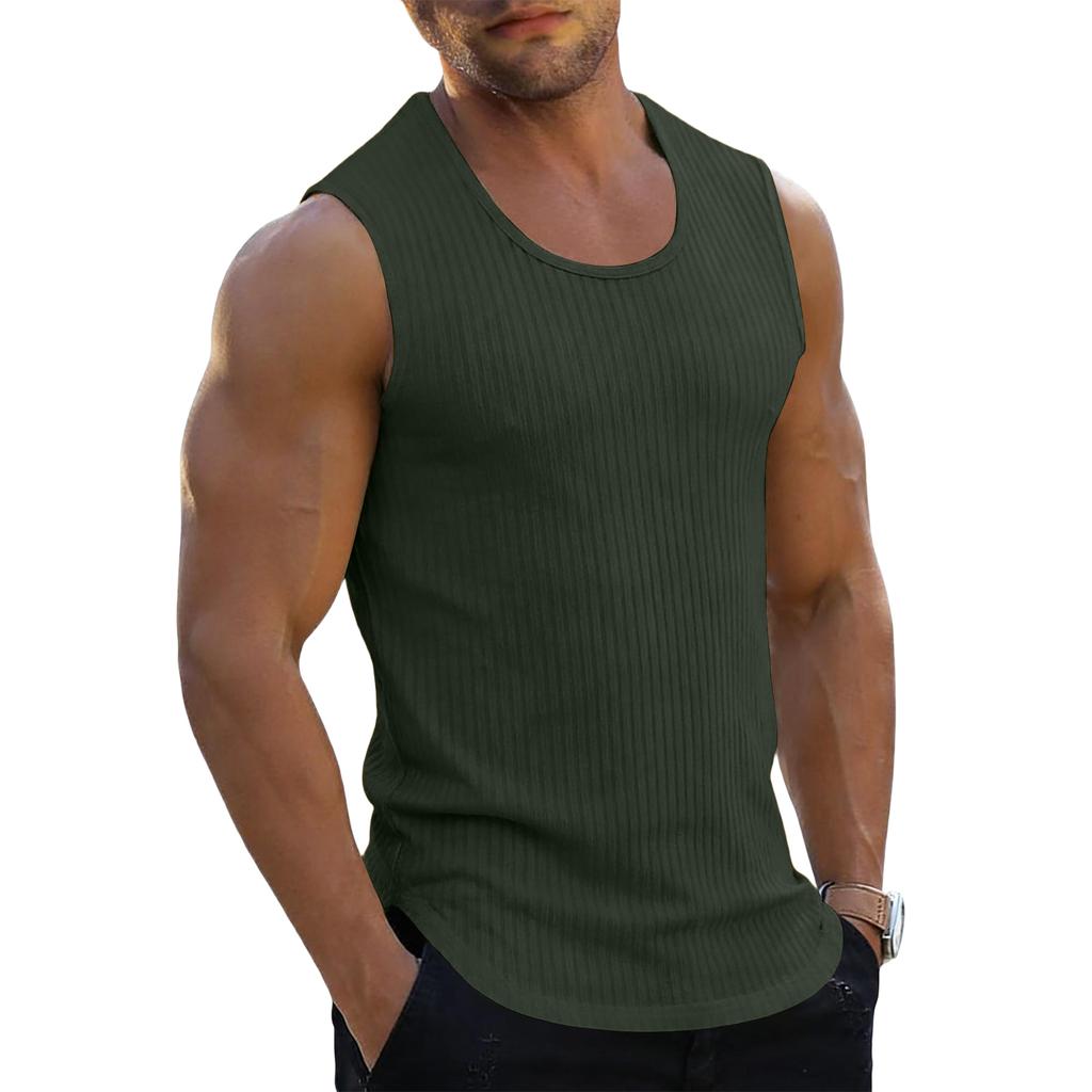 Herren Trainings Tops Sommer Fitnessstudio Fitness Sportliche Tanktops Lässig V-Ausschnitt Textur Muscle Fit Bequem Schnelltrocknend Westen