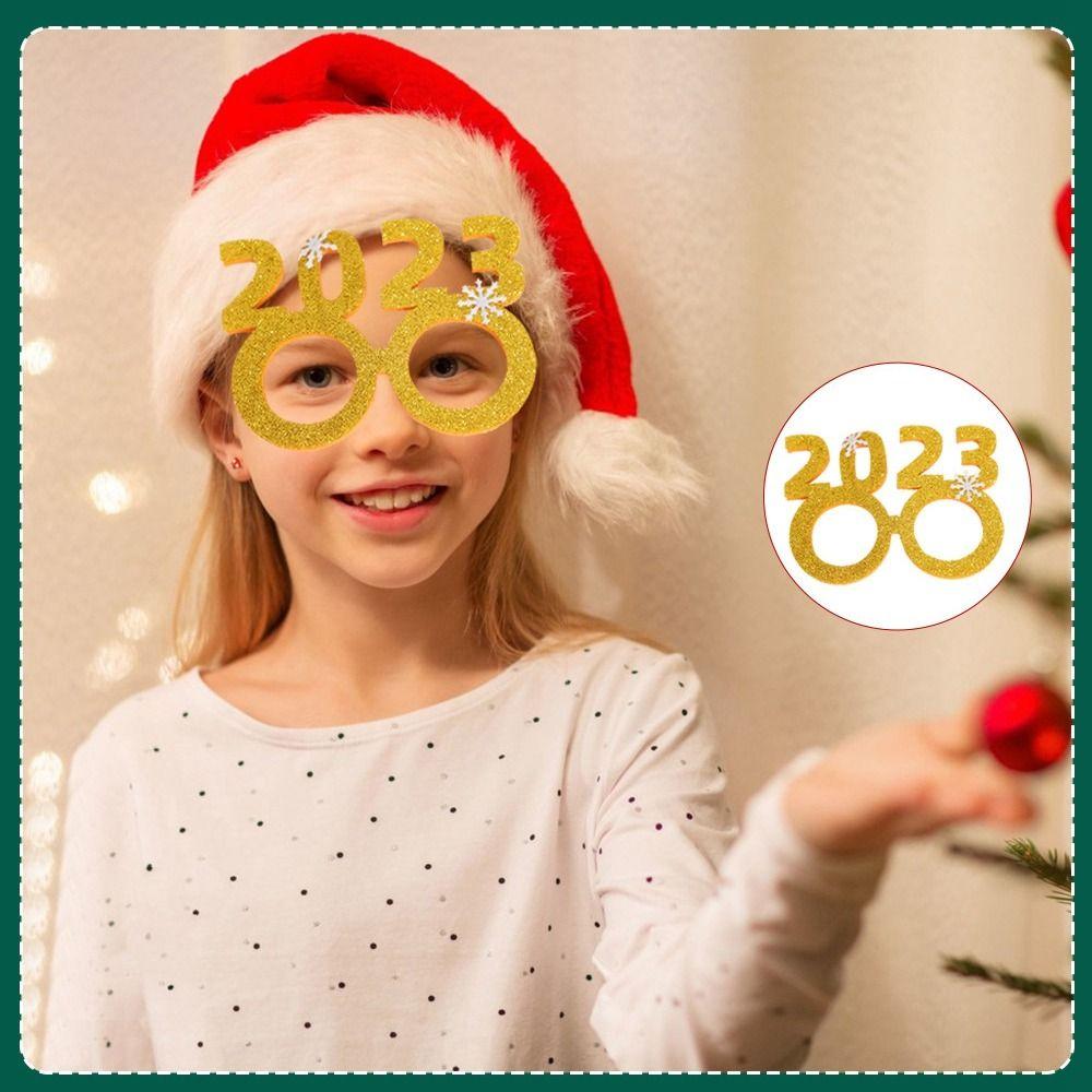 Red Santa Claus Eyeglasses Christmas Decorative Glasses Party Decorations Christmas Frame Glasses