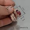 Vintage Open Filigree Oval Red Gem Leverback Drop Earrings Women Retro Ear Jewelry
