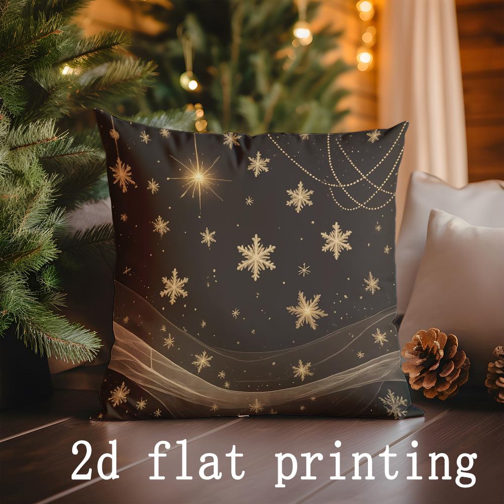 Christmas-themed Cute Animal & Festive Prints Pillow Covers Pattern Cushion Cover Suitable for Sofa Bedroom Car Pillow Cover