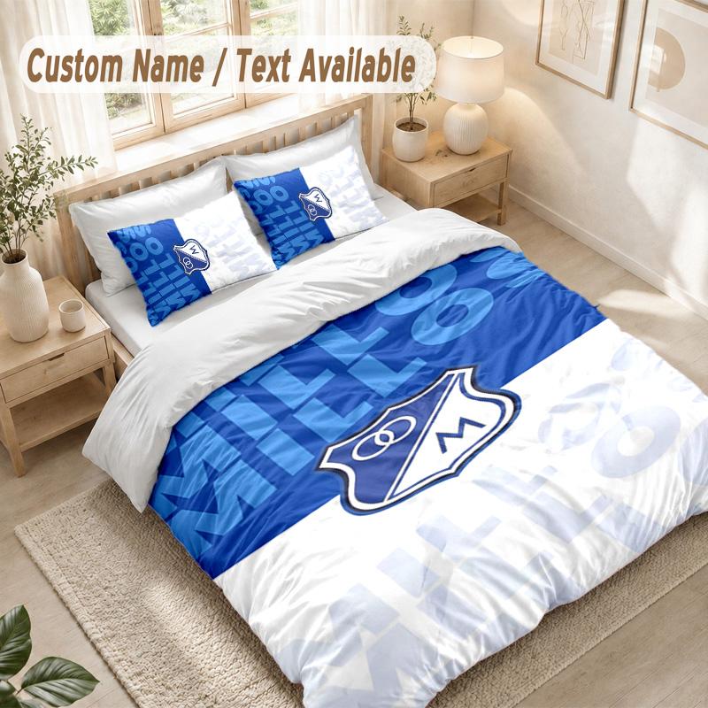 Millonarios Bedding Set, 1 Duvet Cover & 2 Pillowcases Soft Comfortable Bedroom Home Textile Decor