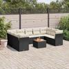VidaXL Garden Lounge Set with Cushions 10 Pcs, Patio Sofas, Furniture Set, Outdoor Terrace Furniture, Black 3256133