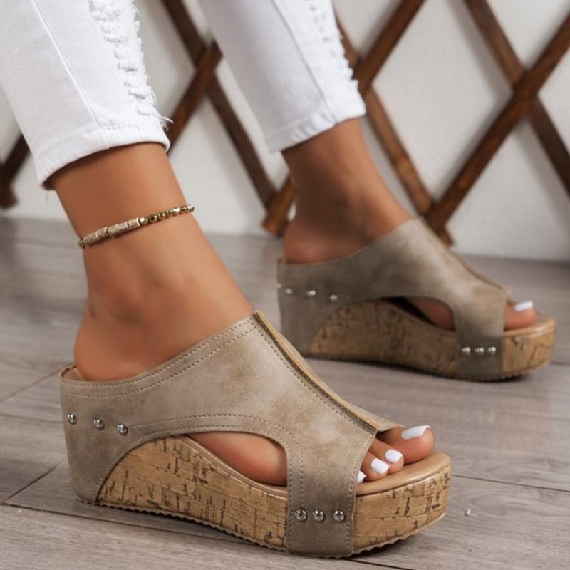 Women Summer Soft Women Shoe Slides Women's Sandals Wedge Shoes Woman Platform Heels Slippers Women Footwear
