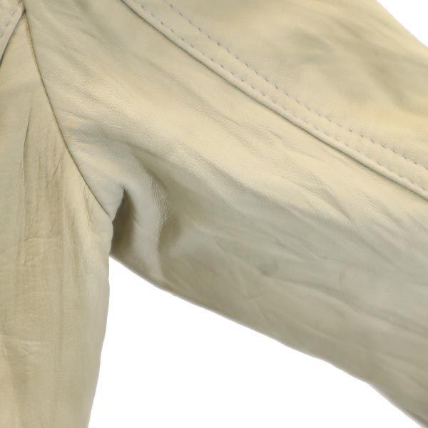 North Beach Lambskin Leather Jacket S(44) Ivory Sheep Leather Women Used