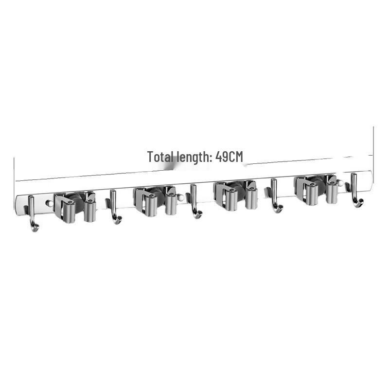 ZNMW Stainless Steel Wall-Mounted Mop and Broom Holder