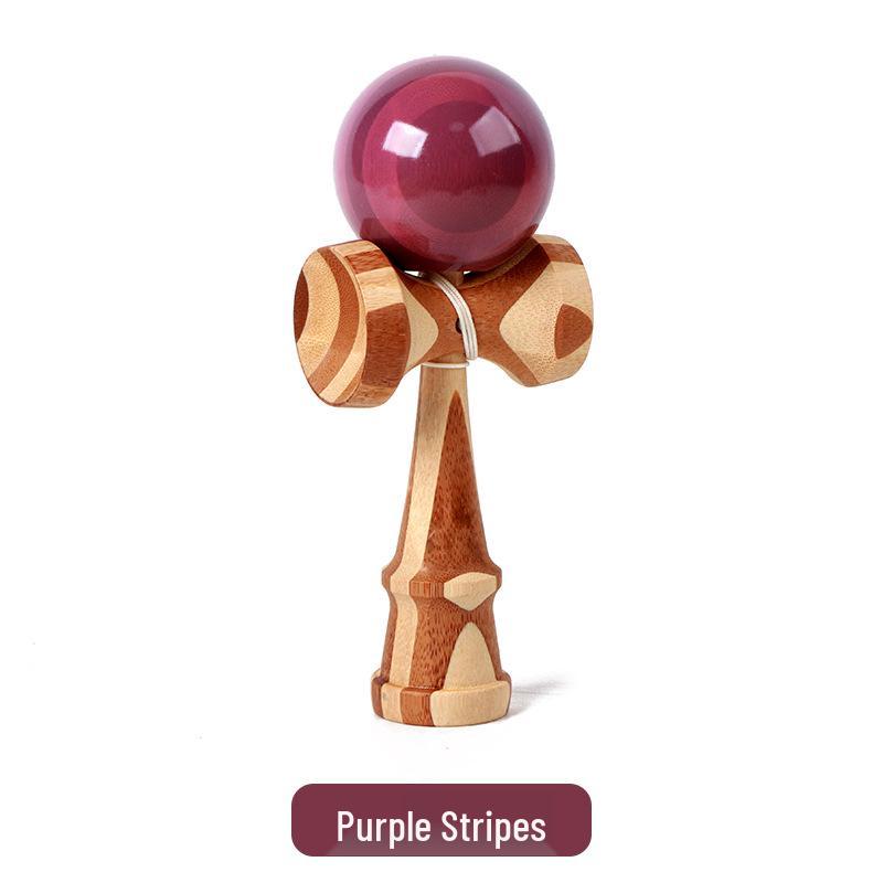 Traditional Bamboo Wood Kendama Skill Toy - Puzzle Ball and Sword Gift