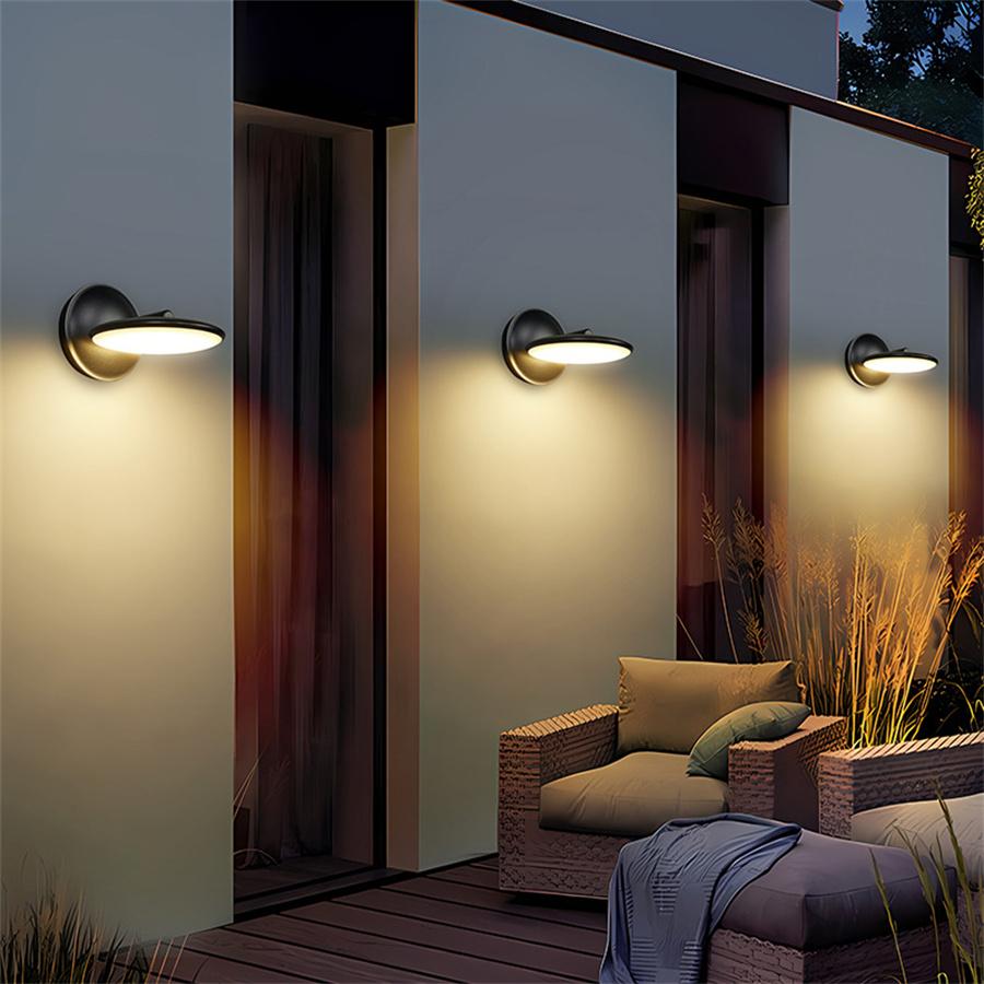 12W Waterproof Adjustable LED Wall Lamps Outdoor Aluminum Garden Wall Sconce Patio Front Door Entryway  Exterior Wall Lamps